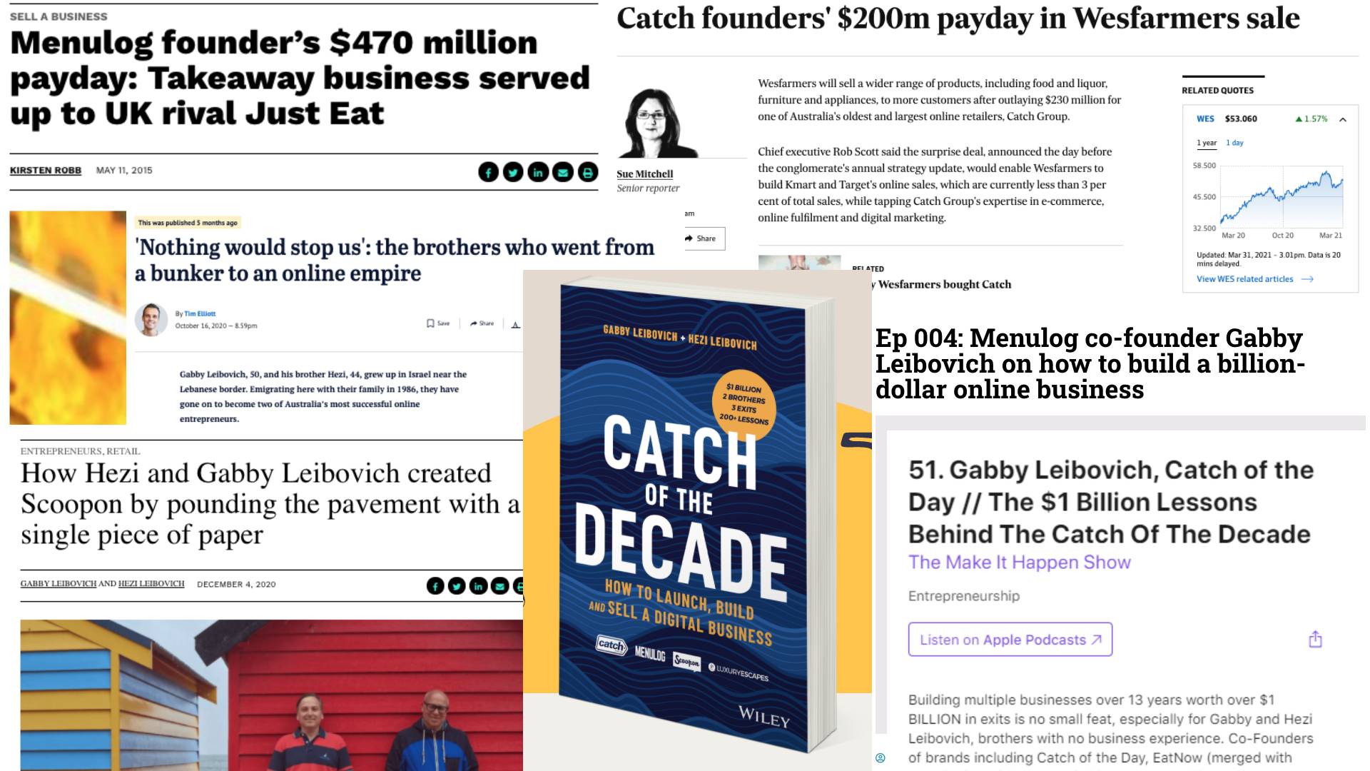 Gabby Leibovich public relations and news articles including Catch of the Decade book