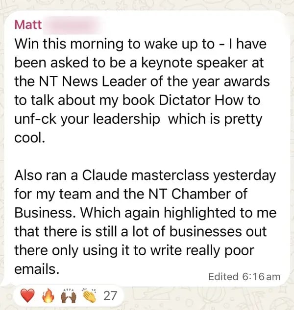 Member invited to keynote at the NT News Leader of the Year awards