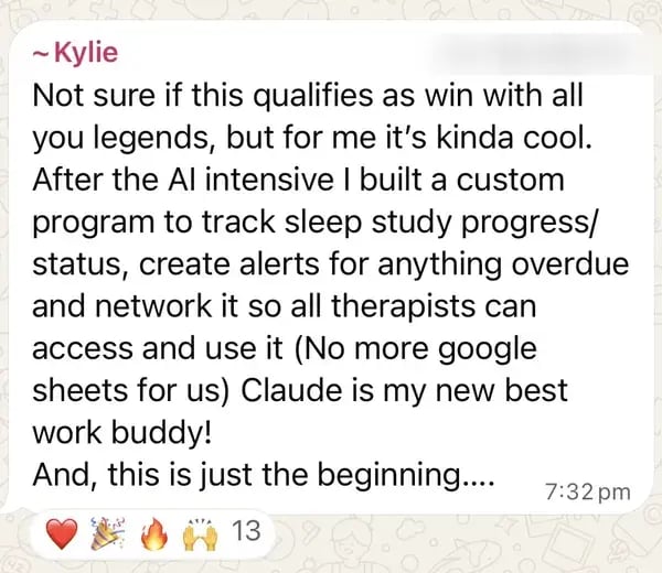 Member builds a custom AI tool to track sleep study progress for therapists