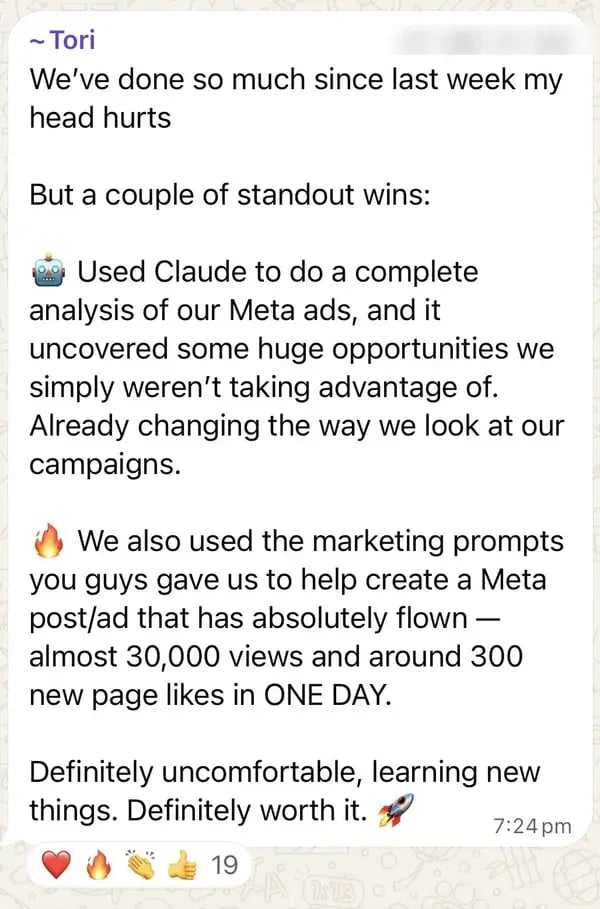 Meta ad built with Claude reaches 30,000 views and 300 new page likes in one day