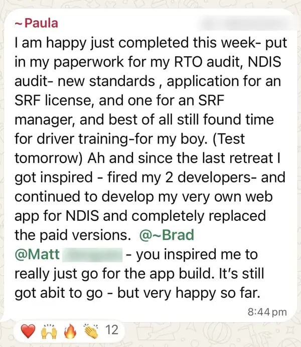 Member completes an RTO audit and builds their own NDIS web app