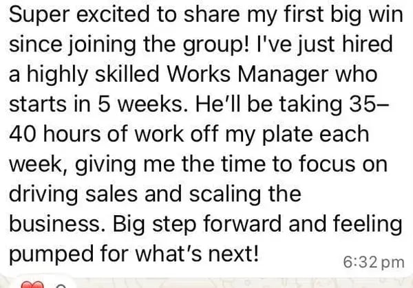 New Works Manager will take 35 to 40 hours a week off the owner's plate
